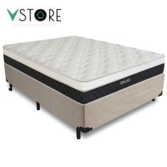 Cama Box Casal + Colchão Molas Ensacadas Dallas D33 138x188x58cm Vária