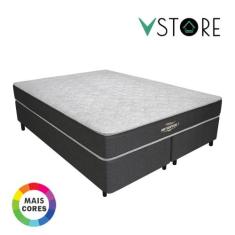 Cama Box King + Colchão Espuma D33 Ortopédico 193x203x58cm Orthopedic 