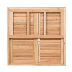 Janela Guilhotina com Ferragem Je821 Esel 120cmx120cmx12cm Natural