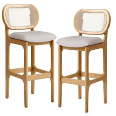 Kit 02 Banquetas Altas Para Cozinha Bancada Sala Tela Betta Fixa L02 L