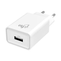Carregador de Parede USB Universal, 1 Porta USB 2.1A, Carga Rápida, Pr