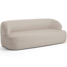 Sofá 3 Lugares Curvo Orgânico Para Sala Living 180cm Barolo L06 Linho Bege - Lyam Decor