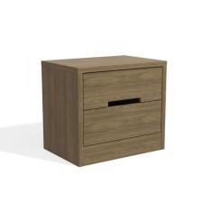 Mesa de Cabeceira 54cm com 2 Gavetas S822 Kappesberg, Nogueira