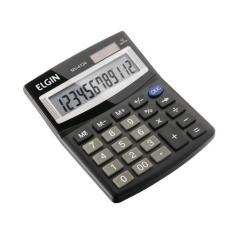Calculadora De Mesa 12 Dig. Solar/Bateria Preta - ELGIN