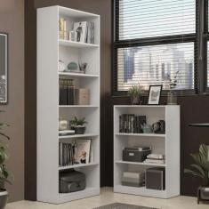 Kit Madesa Estante Livreiro 6908 + Estante Livreiro 6907 - Branco, Bra
