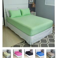 Jogo de Lençol Casal 3 Peças Liso Malha 100% Algodão COZZILAR - Toque 