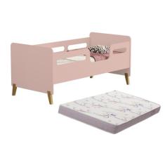 Cama Infantil Mini Cama Cecília Montessoriana Pes de Madeira Com Colch