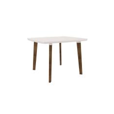 Mesa De Jantar Jade 4 Lugares Off White Com Vidro Pés Oblongos – RV Móveis