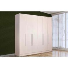 Guarda Roupa 6 Portas Veneza c/ e 4 Gavetas Branco/Neve - Tcil Móveis