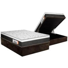 Cama Box Baú Casal: Colchão Ortopédico Plumatex Falcon Ultra Firme + B