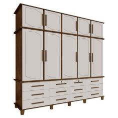 Guarda Roupa Casal Berlim MDP-MDF Malbec Off White Luapa Móveis