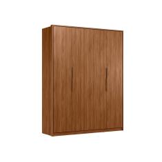Guarda Roupa Casal 4 Portas Nogueira Touch 3 Gavetas Brooklyn MDP Casah
