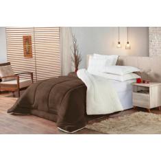 Cobertor dupla face queen size tipo coberdrom pele de carneiro 2,40m x