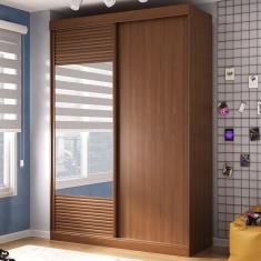 Guarda-Roupas Infantil 2 Portas 1 Porta com Espelho Samambaia Teen CabeCasa MadeiraMadeira Freijó