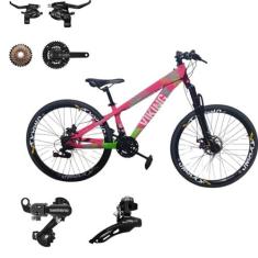 Bicicleta Vikingx Aro 26 Tuff 25 24v Cambio Shiamano Traseiro Dianteir