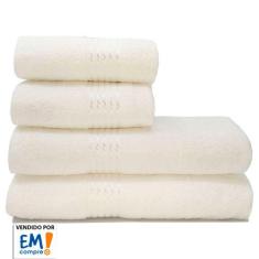 Jogo Toalhas 4 Peças Banho e Rosto 100% Algodão Prisma Lisa Dohler, BR