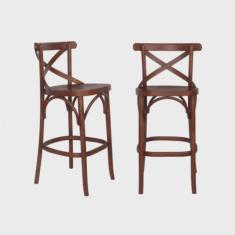 Conjunto 2 Banquetas Madeira Maciça Tauarí Cross X Texas Gamma Móveis