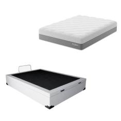 Cama Box Baú Martin Premium com Colchão Casal Sublime Mola Ensacada e 