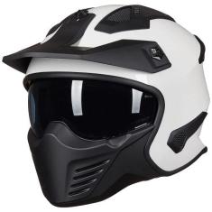 Capacete de motocicleta ILM Open Face 3/4 Half DOT modelo 726X branco