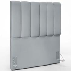 Cabeceira Cama Box Solteiro 100 cm Dália W01 Suede Cinza - Lyam Decor
