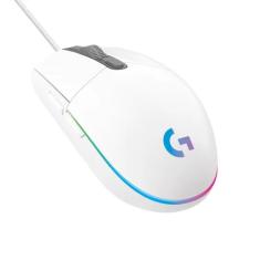 Mouse Gamer Logitech G Óptico 8000DPI 6 Botões - G203 Lightsync - Branco