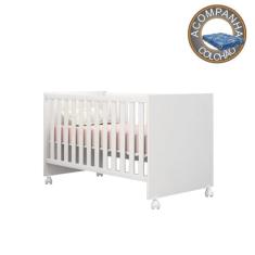 Berço 2 em 1 Americano Com Rodízios Linha Doce Sonho Com Colchão 130x70 cm Baby Physical Qmovi Ortobom