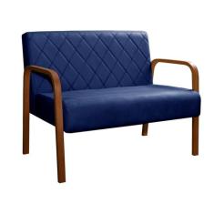 Namoradeira Lara Poltrona 2 Lugares Moderna Braço Madeira - Bella Deco