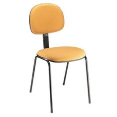 Cadeira Secretária Base Fixa Palito Linha Economy Amarelo - Design Off