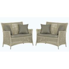 2 Sofás Área Externa Igapó Alumínio Pintura Fendi Corda Náutica Estofa