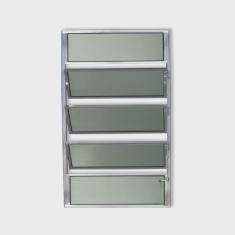 Janela Basculante de Alumínio 100x100cm com Vidro Boreal Anodizado Plus Brimak