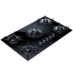 Cooktop A Gás 5 Bocas Cd075ae Vidro Temperado Acendimento Automático Consul Preto Bivolt