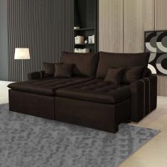 Sofá Retrátil 2 Lugares 200 Cm Chicago Kasacomigo Estofados Marrom