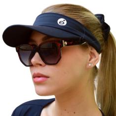 Kit Viseira + Scrunchie Praia Piscina Vôlei Beach Tênis para atividade