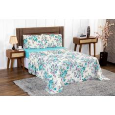 Lençol Casal 4 Peças 400 Fios Luxo Toque Macio Aveludado - Gaby Enxova