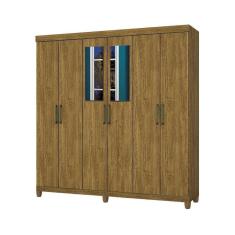 Guarda Roupa R22 6 Portas 2 Gavetas Espelho Carioca Móveis Cinamomo