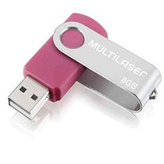 Pen Drive Twist 8GB USB Leitura 10MB/s e Gravação 3MB/s Rosa Multilaser - PD687