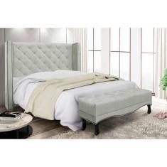 Cabeceira Cama Box King 195cm e Recamier Vicenza Veludo S04 - D'Rossi,