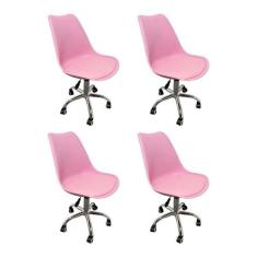 Kit 4 Cadeiras Escritório Secretária Decorativa Eames Chicago - Espres