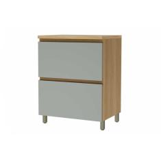 Balcão de Cozinha Rainha 1 Porta e 1 Gaveta c/ Tampo 70cm Nature/Verde - Nesher