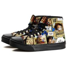 Tênis Cano Alto Anime Luffy-Unissex