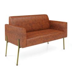 Sofá Namoradeira 2 Lugares Pé De Ferro Dourado Marisa Corano Nozes D03