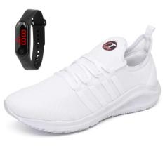 Kit Tênis Esportivo Masculino Corrida Caminhada Academia Leve + Relógi
