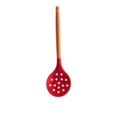 Escumadeira de Silicone Vermelho Com Cabo de Bambu Charmy Lyor
