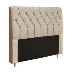 Cabeceira para cama box casal istambul dobuê 1.40M com capitonê bege