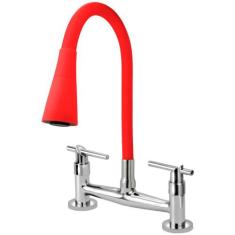 Torneira Misturador Gourmet Flexível Cone Vermelha Mesa - Furkin, Vola