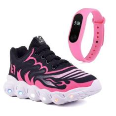 Tenis Infantil De Led Meninas Calce Facil Desenhos Luzinha LIGHT + Rel