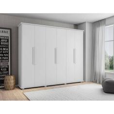 Guarda-Roupa Casal 6 Portas 4 Gavetas Canadá Branco – RV Móveis