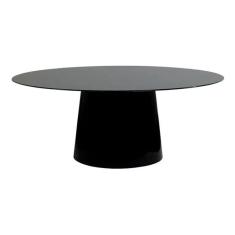Mesa De Jantar Cone Oval 137X90 Cm Laqueada Preto