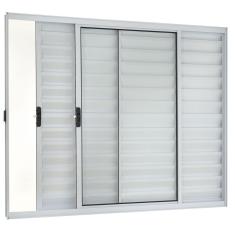 Janela Veneziana 3 Folhas Direita Branco 100x150cm Ecosul Esquadrisul
