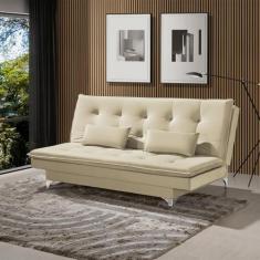 Sofá Cama Berlim 190cm Veludo Bege - ARTE ESTOFADOS, BEGE